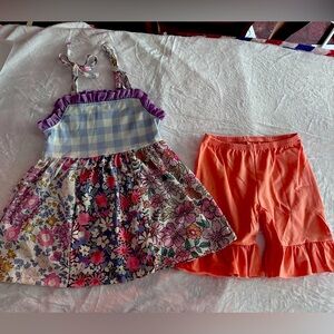 New Boutique Floral Dress Shorts Set 4T
